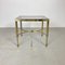 Small Vintage Square Brass and Glass Coffee Table 2