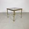 Small Vintage Square Brass and Glass Coffee Table 1