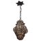 Italian Venetian Amber Smoke Coloured Clear Murano Glass Caged Hanging Lantern, 1950s 1