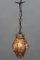Italian Venetian Amber Smoke Coloured Clear Murano Glass Caged Hanging Lantern, 1950s 5