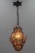 Italian Venetian Amber Smoke Coloured Clear Murano Glass Caged Hanging Lantern, 1950s 4