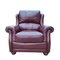 Burgundy Leather Addition Chair by Wade, Image 1