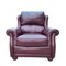 Chaise en Cuir Bordeaux par Wade 1