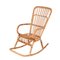 Mid-Century Italian French Riviera Curved Rattan and Bamboo Rocking Chair, 1970s 2