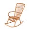 Mid-Century Italian French Riviera Curved Rattan and Bamboo Rocking Chair, 1970s, Image 2