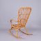 Mid-Century Italian French Riviera Curved Rattan and Bamboo Rocking Chair, 1970s, Image 13