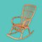 Mid-Century Italian French Riviera Curved Rattan and Bamboo Rocking Chair, 1970s, Image 5