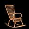 Mid-Century Italian French Riviera Curved Rattan and Bamboo Rocking Chair, 1970s, Image 6