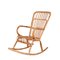 Mid-Century Italian French Riviera Curved Rattan and Bamboo Rocking Chair, 1970s 8