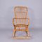 Mid-Century Italian French Riviera Curved Rattan and Bamboo Rocking Chair, 1970s 14