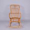 Mid-Century Italian French Riviera Curved Rattan and Bamboo Rocking Chair, 1970s, Image 14