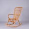 Mid-Century Italian French Riviera Curved Rattan and Bamboo Rocking Chair, 1970s 7