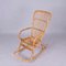 Mid-Century Italian French Riviera Curved Rattan and Bamboo Rocking Chair, 1970s 10
