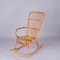 Mid-Century Italian French Riviera Curved Rattan and Bamboo Rocking Chair, 1970s, Image 4