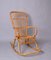 Rocking Chair Mid-Century en Rotin Courbé et Bambou, Italie, 1970s 17