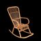 Mid-Century Italian French Riviera Curved Rattan and Bamboo Rocking Chair, 1970s, Image 3