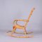 Mid-Century Italian French Riviera Curved Rattan and Bamboo Rocking Chair, 1970s, Image 11
