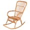 Mid-Century Italian French Riviera Curved Rattan and Bamboo Rocking Chair, 1970s, Image 1
