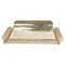 Italian Serving Tray in Silver Metal and Travertine, 1970s 10