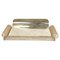 Italian Serving Tray in Silver Metal and Travertine, 1970s, Image 10