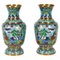 Chinesische emaillierte Cloisonné Vasen, 1920er, 2er Set 1