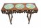 Chinese Hardwood Console Table with Cloisonne Porcelain Plates, 1920s, Set of 4 1