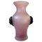 Pinke und schwarze Scavo Murano Glas Vase, Giovanni Cenedese zugeschrieben, 1970er 1
