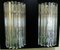 Vintage Murano Glass Sconce with Slatted Glass, 1989, Set of 2 2