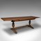 Antique English Oak Extending Dining Table, 1890s 2