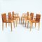 Italian Giorgetti Hideleather and Cherry Wood Chairs by Chi Wing Lo, Set of 6 2