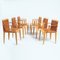 Italian Giorgetti Hideleather and Cherry Wood Chairs by Chi Wing Lo, Set of 6, Image 2