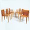 Italian Giorgetti Hideleather and Cherry Wood Chairs by Chi Wing Lo, Set of 6 1