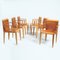 Italian Giorgetti Hideleather and Cherry Wood Chairs by Chi Wing Lo, Set of 6, Image 1