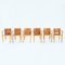 Italian Giorgetti Hideleather and Cherry Wood Chairs by Chi Wing Lo, Set of 6, Image 3