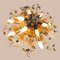 Plafón floral de cristal de Murano dorado, años 60, Imagen 8