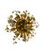 Gold Gilded Murano Glass Flower Flush Mount, 1960s 1