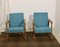 Green and blue Fabric Amber Model Armchairs, 1970s, Set of 2 13