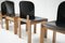 Model 121 Dining Chairs in Walnut and Black Leather by Afra & Tobia Scarpa for Cassina, Set of 6 10