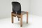 Model 121 Dining Chairs in Walnut and Black Leather by Afra & Tobia Scarpa for Cassina, Set of 6, Image 4