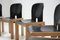 Model 121 Dining Chairs in Walnut and Black Leather by Afra & Tobia Scarpa for Cassina, Set of 6 2