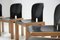 Model 121 Dining Chairs in Walnut and Black Leather by Afra & Tobia Scarpa for Cassina, Set of 6, Image 2