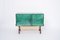 Mid-Century Italian Modern Green Bar Cabinet in Lacquered Goat Skin by Aldo Tura, 1960s 4