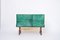 Mid-Century Italian Modern Green Bar Cabinet in Lacquered Goat Skin by Aldo Tura, 1960s 1