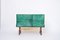Mid-Century Italian Modern Green Bar Cabinet in Lacquered Goat Skin by Aldo Tura, 1960s, Image 1
