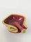Posacenere Mid-Century in ceramica smaltata rossa e gialla di Accolay, Francia, anni '50, Immagine 1
