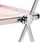 Italian Pink Acrylic Glass Plia Folding Chairs by Giancarlo Piretti for Anonima Castelli, 2000s, Set of 4, Image 4