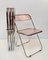 Italian Pink Acrylic Glass Plia Folding Chairs by Giancarlo Piretti for Anonima Castelli, 2000s, Set of 4, Image 2