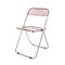 Italian Pink Acrylic Glass Plia Folding Chairs by Giancarlo Piretti for Anonima Castelli, 2000s, Set of 4 11