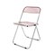Italian Pink Acrylic Glass Plia Folding Chairs by Giancarlo Piretti for Anonima Castelli, 2000s, Set of 4, Image 11