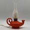 Lámpara mágica vintage de cerámica naranja, años 60, Imagen 3